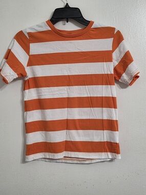 Kids Short-Sleeve Orange & White Striped Tee